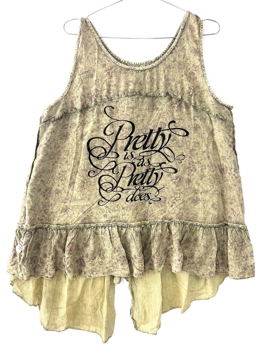 NWT | A Rare Bird | Boho Layered Green Sleeveless Tunic Top - Rustic Chic | S/M